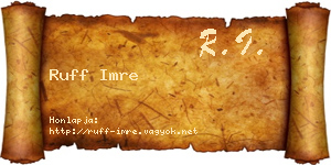 Ruff Imre névjegykártya